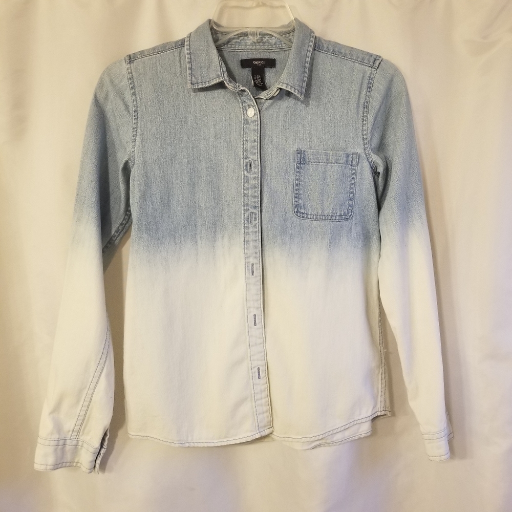 Blue/White Fade Denim Button Down Shirt